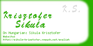 krisztofer sikula business card